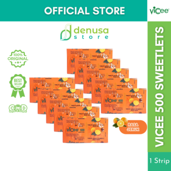 Vicee 500 Sweetlets Tablet Hisap Vitamin C Rasa Jeruk 10 Strip 20 Tablet