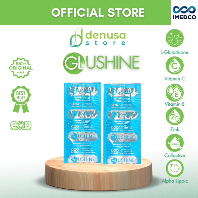 Imedco - Glushine - Suplemen Kesehatan 1 Strip 6 Kaplet Salut Selaput