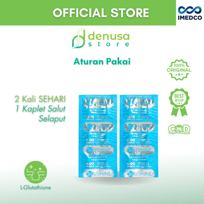 Imedco - Glushine - Suplemen Kesehatan 1 Strip 6 Kaplet Salut Selaput