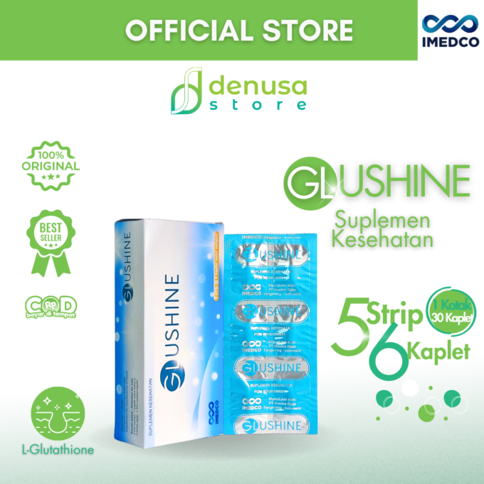 Imedco - Glushine - Suplemen Kesehatan 1 Kotak 30 Kaplet Salut Selaput