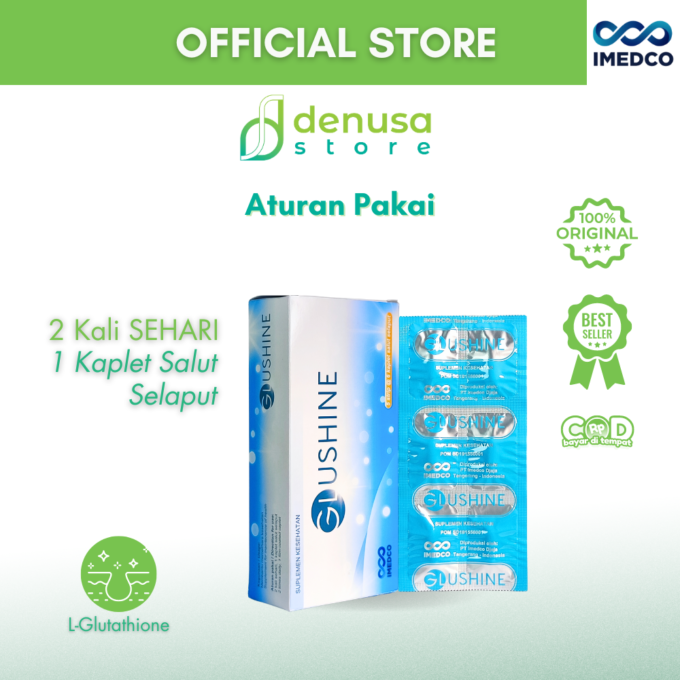 Imedco - Glushine - Suplemen Kesehatan 1 Kotak 30 Kaplet Salut Selaput