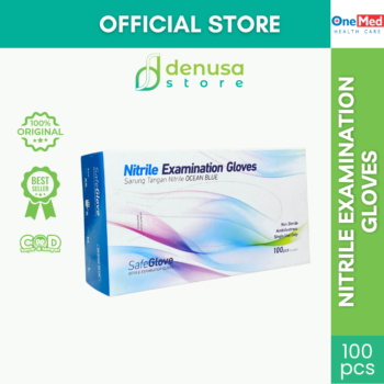 SafeGlove Nitrile Examination Gloves Sarung Tangan Nitrile Ocean Blue Size S 100pcs