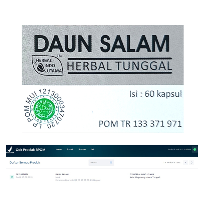 Herbal Indo Utama Daun Salam - 60 Kapsul