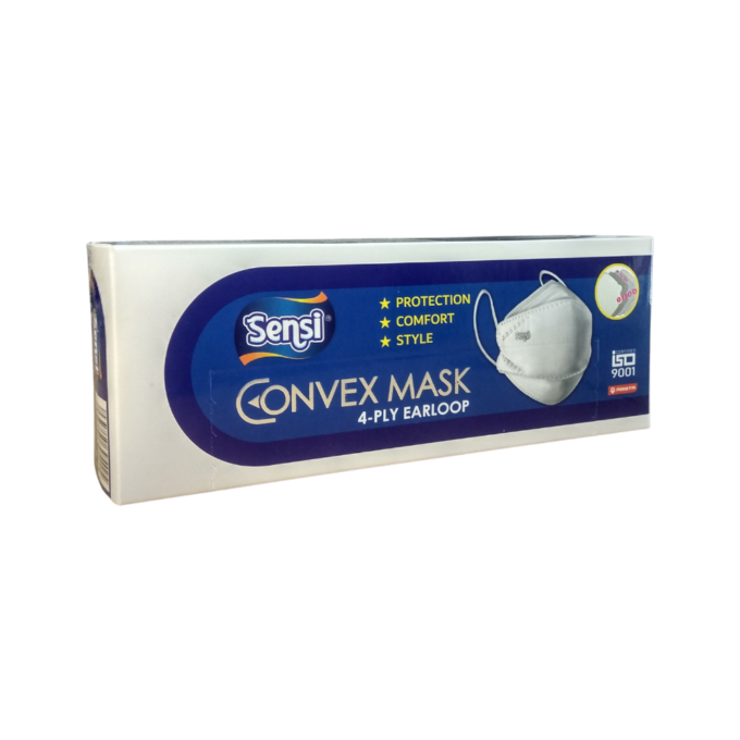 Sensi Convex Mask 4-Ply Earloop - Masker Wajah 1 Kotak isi 20pcs - Red