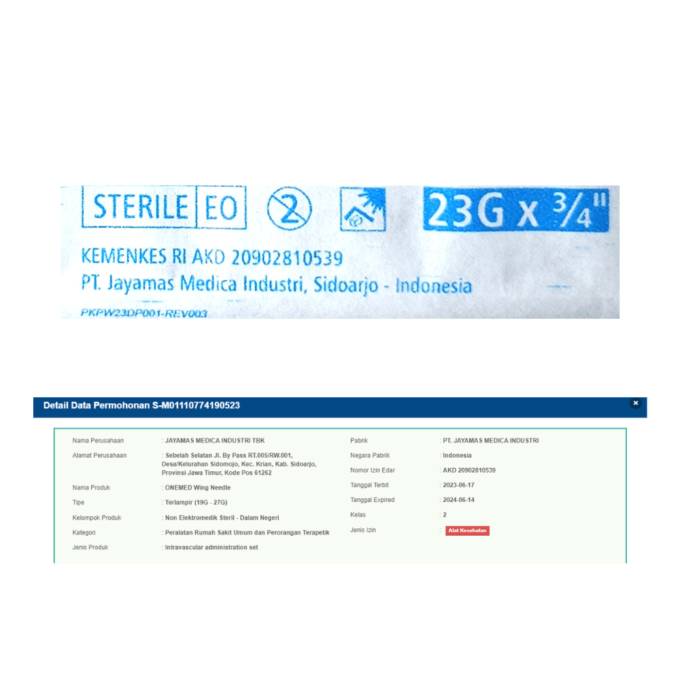 OneMed Wing Needle 23G x 3/4