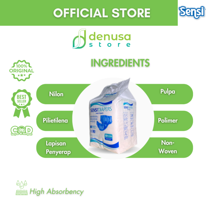 Sensi Diapers - Adult Diapers - Size M isi 10 pcs