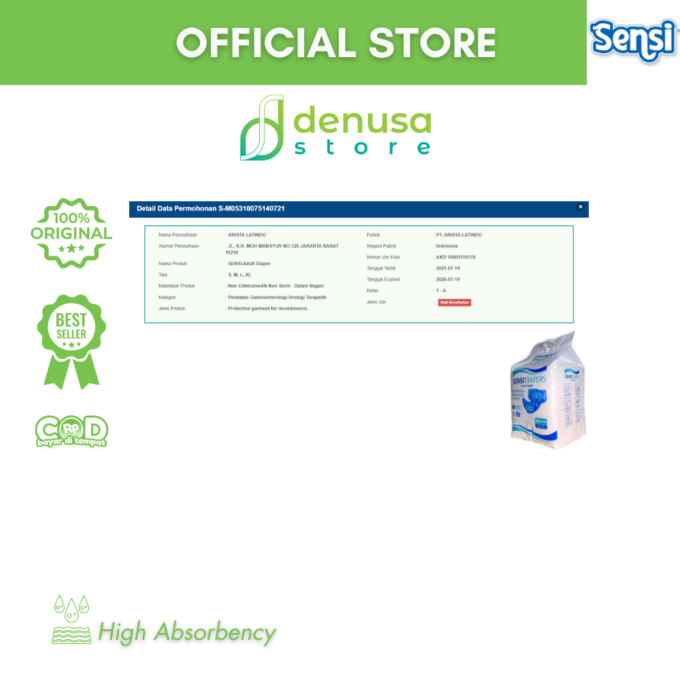 Sensi Diapers - Adult Diapers - Size M isi 10 pcs