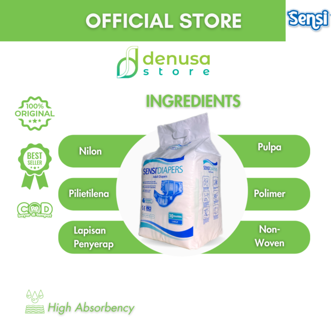 Sensi Diapers - Adult Diapers - Size L isi 10 pcs