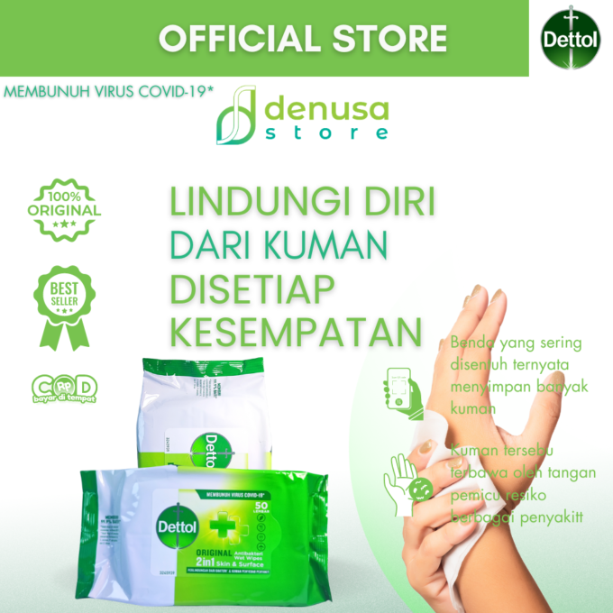 Dettol Wet Wipes - Original - Isi 50 Lembar