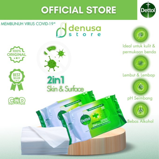 Dettol Wet Wipes - Original - Isi 50 Lembar