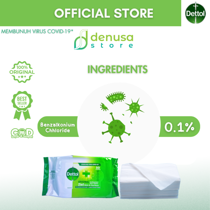 Dettol Wet Wipes - Original - Isi 50 Lembar