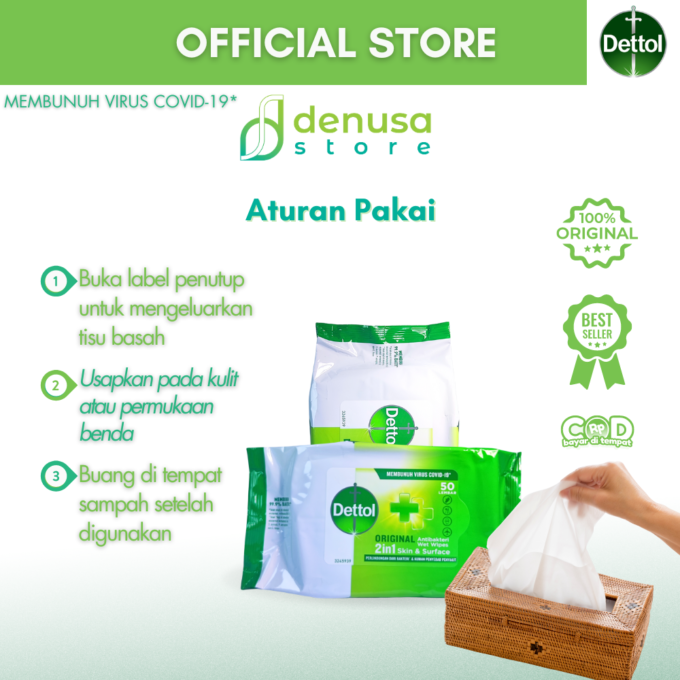 Dettol Wet Wipes - Original - Isi 50 Lembar