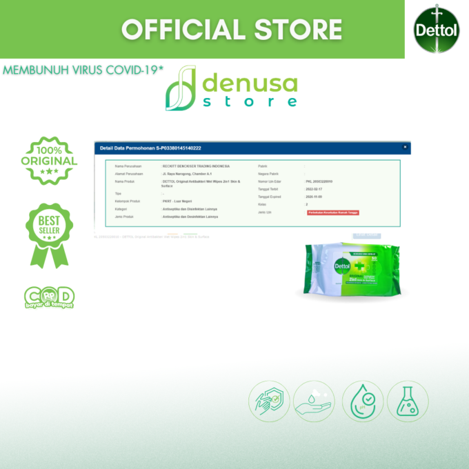 Dettol Wet Wipes - Original - Isi 50 Lembar