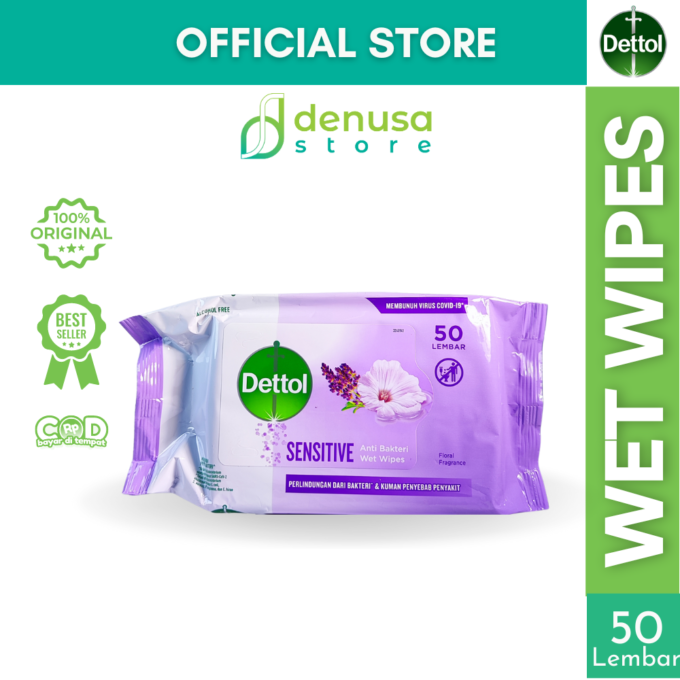 Dettol Wet Wipes - Sensitive - Isi 50 Lembar