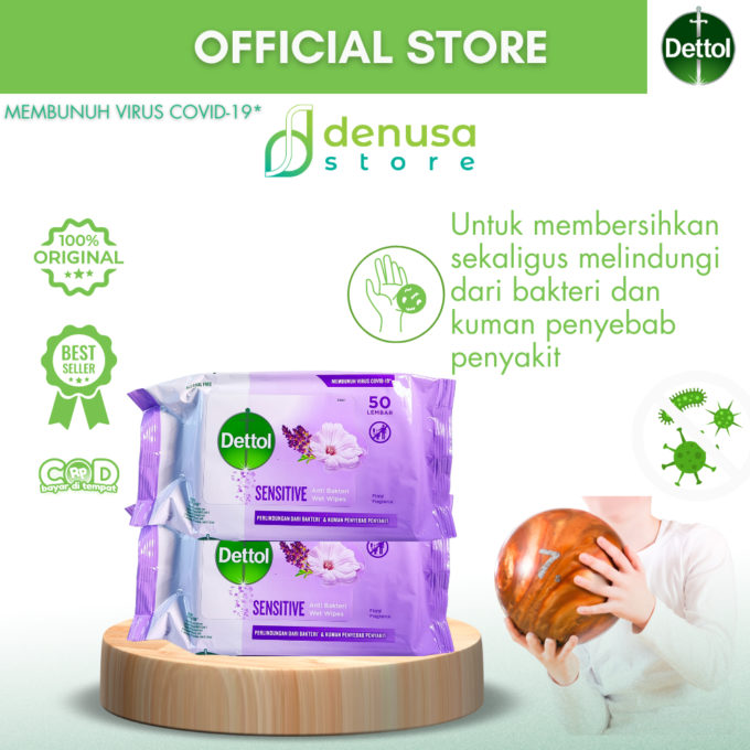 Dettol Wet Wipes - Sensitive - Isi 50 Lembar