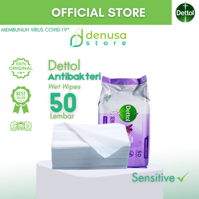 Dettol Wet Wipes - Sensitive - Isi 50 Lembar