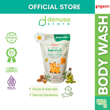 PIGEON Botanical Baby Body Wash 450 mL Refill Pouch | Sabun Mandi