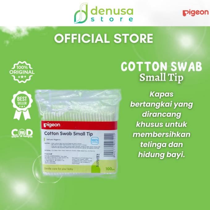 PIGEON Cotton Swab Small Tip Isi 100 Pcs | Cotton Buds