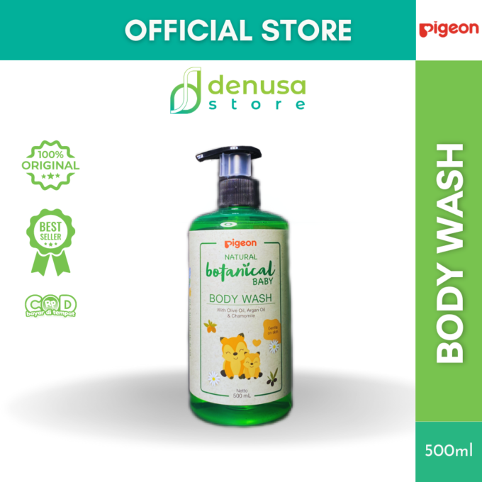 PIGEON Botanical Baby Body Wash 500 mL Pump | Sabun Mandi