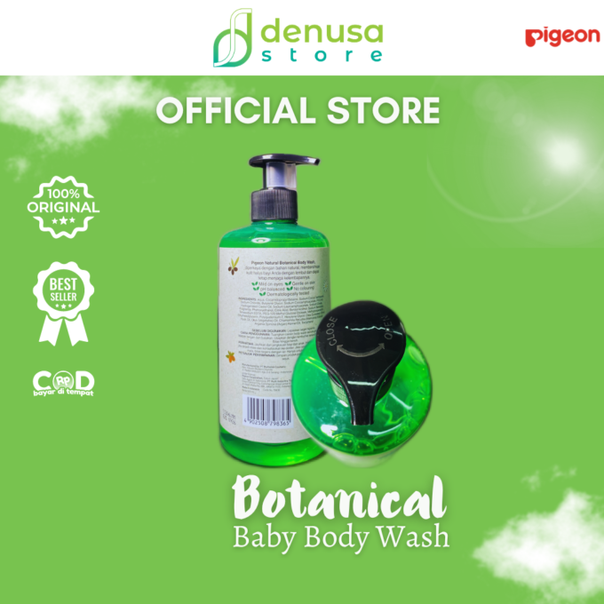 PIGEON Botanical Baby Body Wash 500 mL Pump | Sabun Mandi