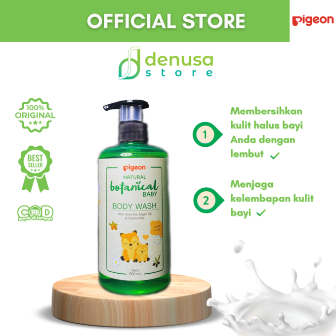 PIGEON Botanical Baby Body Wash 500 mL Pump | Sabun Mandi