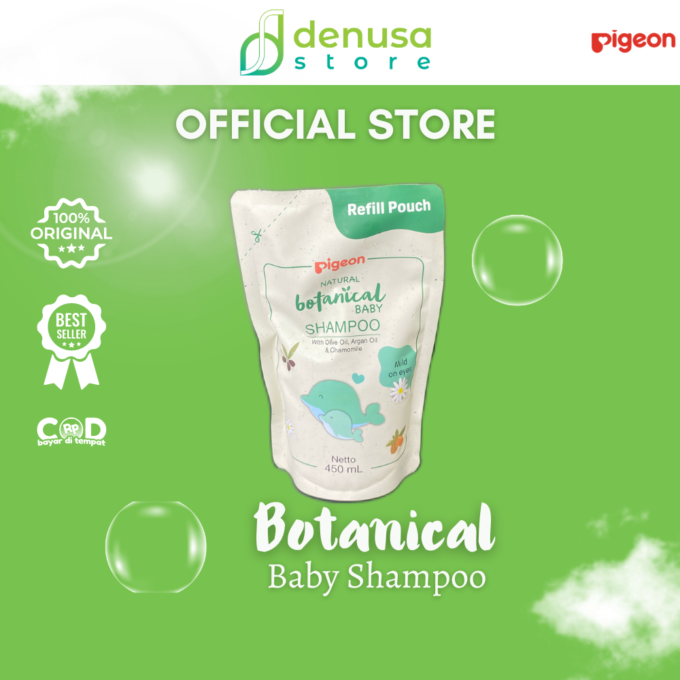 PIGEON Botanical Baby Shampoo 450 mL Refill Pouch | Shampoo Cair