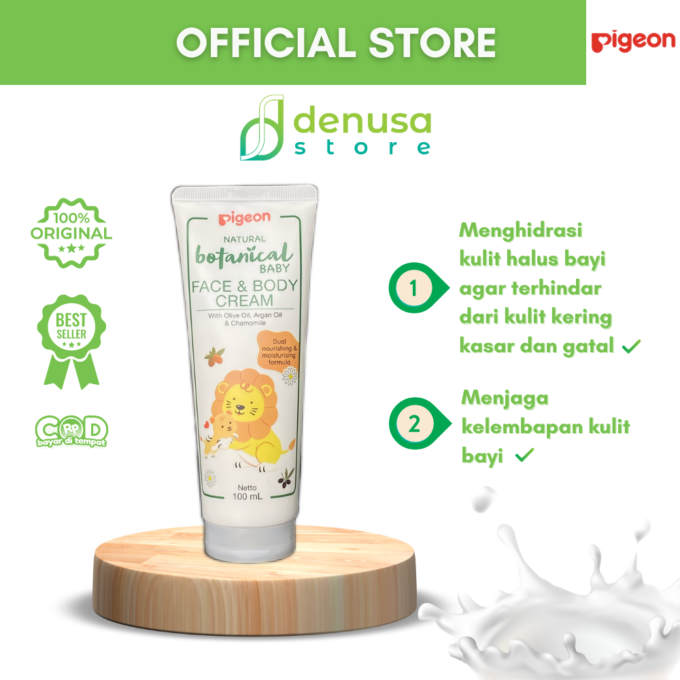 PIGEON Botanical Baby Face & Body Cream 100 mL | Krim Bayi