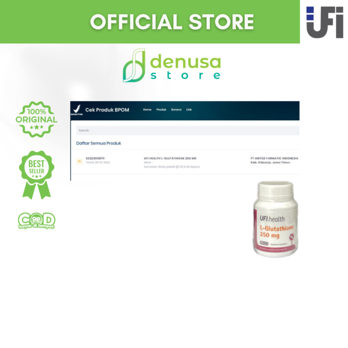 UFI health L-Glutathione 250 mg 30 kapsul