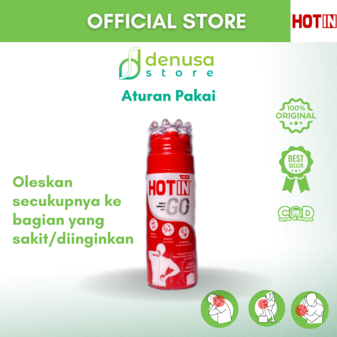 HOTIN Cream Go 3in1 Roll On With Aplikator Pijat 100gr