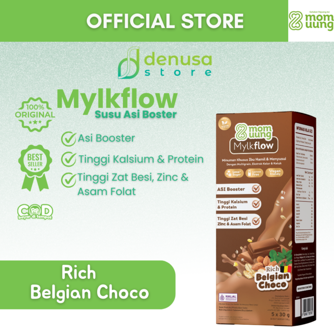 MOM UUNG Mylkflow Susu Asi Booster Rich Belgian Choco 5 sachet x 30 g