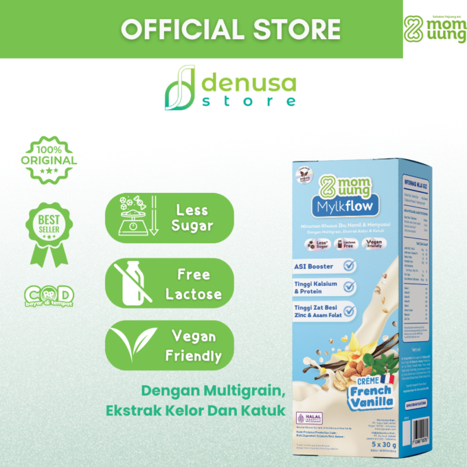 MOM UUNG Mylkflow Susu Asi Booster Creme French Vanilla 5 sachet x 30 g