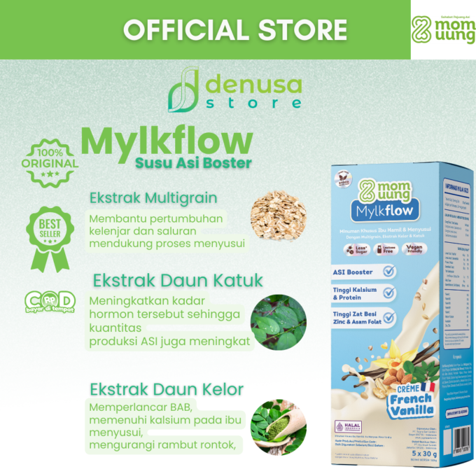 MOM UUNG Mylkflow Susu Asi Booster Creme French Vanilla 5 sachet x 30 g