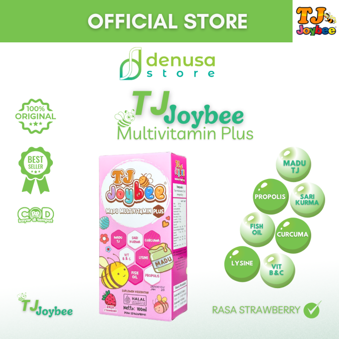 TJ Joybee Madu MultiVitamin Plus Rasa Strawberry 100 ml