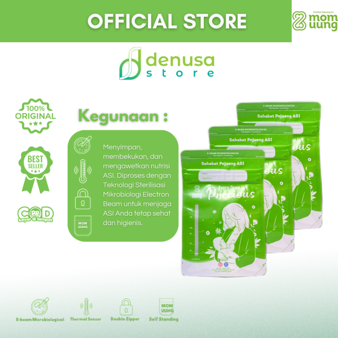 Mom Uung Pre-Sterilized Breast Milk Bag Kantong ASI 1 Kantong 150ml