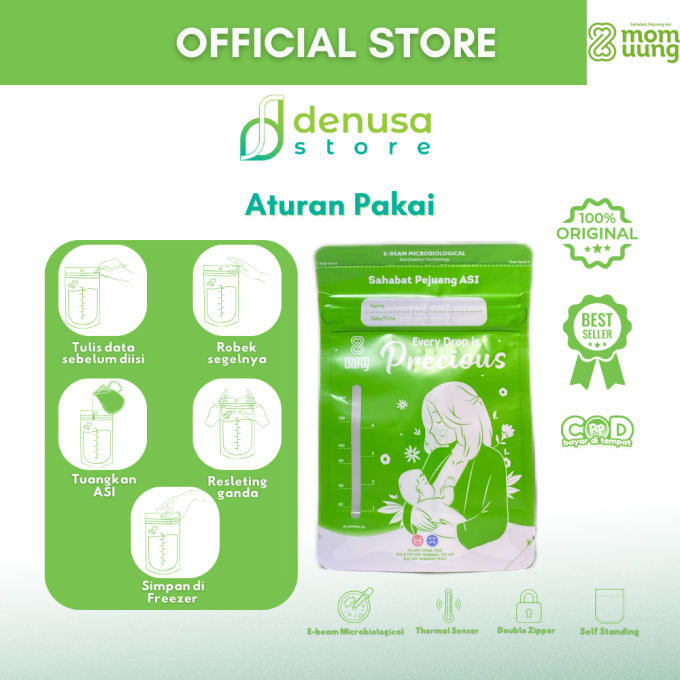 Mom Uung Pre-Sterilized Breast Milk Bag Kantong ASI 1 Kantong 150ml