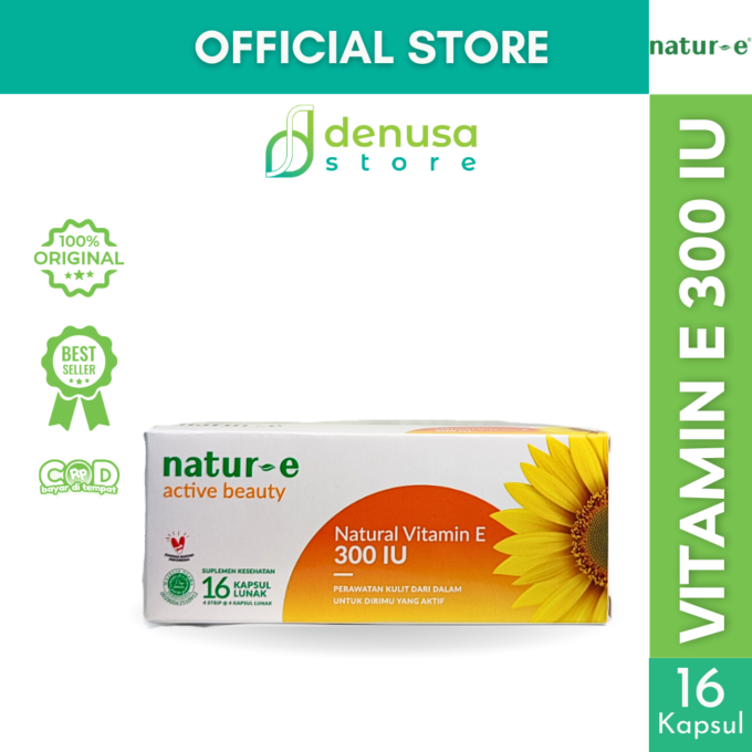 Natur-e Active Beauty Natural Vitamin E 300 IU - 1 Kotak - 16 Kapsul Lunak