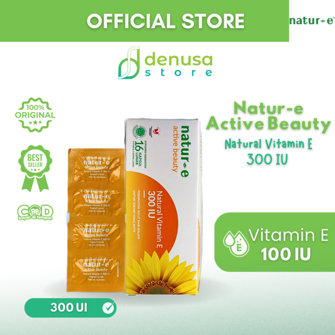 Natur-e Active Beauty Natural Vitamin E 300 IU - 1 Kotak - 16 Kapsul Lunak