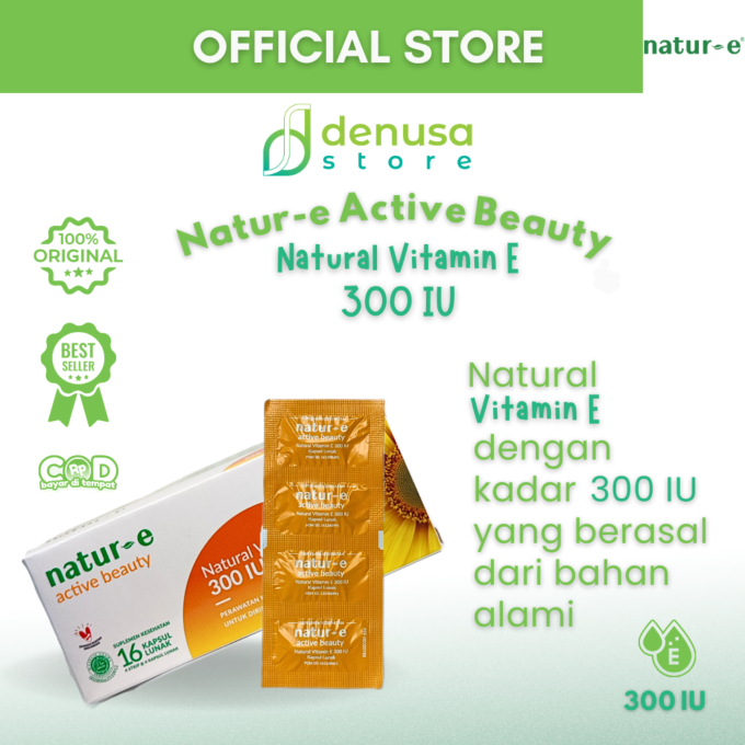 Natur-e Active Beauty Natural Vitamin E 300 IU - 1 Kotak - 16 Kapsul Lunak