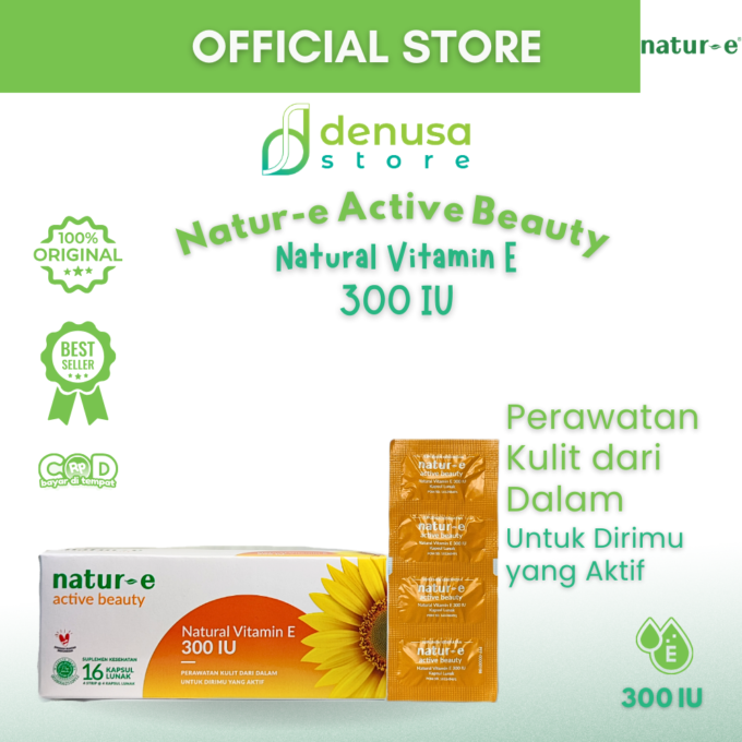 Natur-e Active Beauty Natural Vitamin E 300 IU - 1 Kotak - 16 Kapsul Lunak