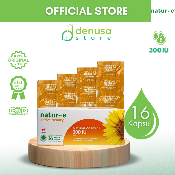 Natur-e Active Beauty Natural Vitamin E 300 IU - 1 Kotak - 16 Kapsul Lunak