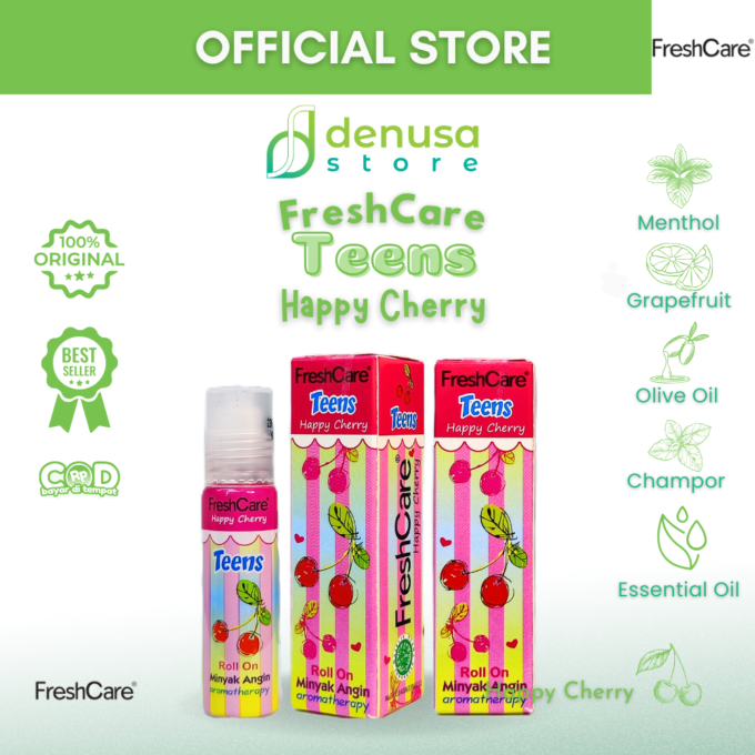 FreshCare Teens Minyak Angin Aromatherapy Happy Cherry Roll On 10ml