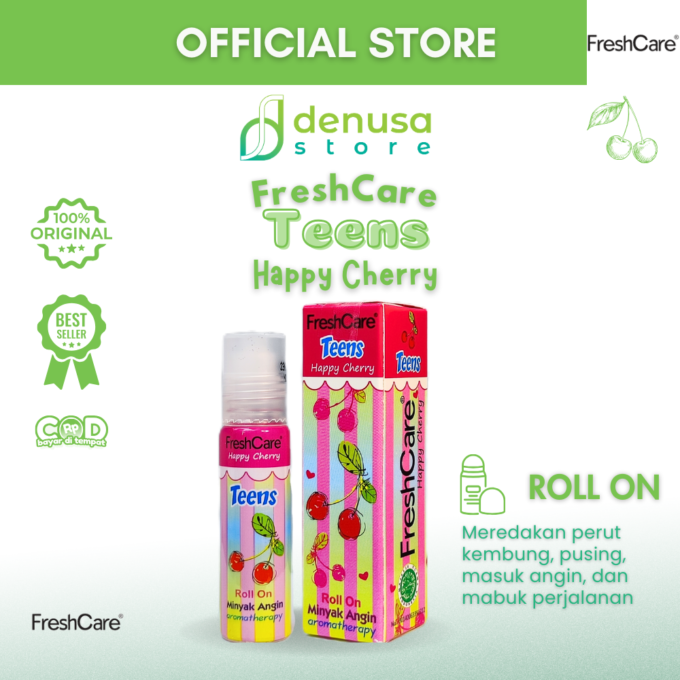 FreshCare Teens Minyak Angin Aromatherapy Happy Cherry Roll On 10ml