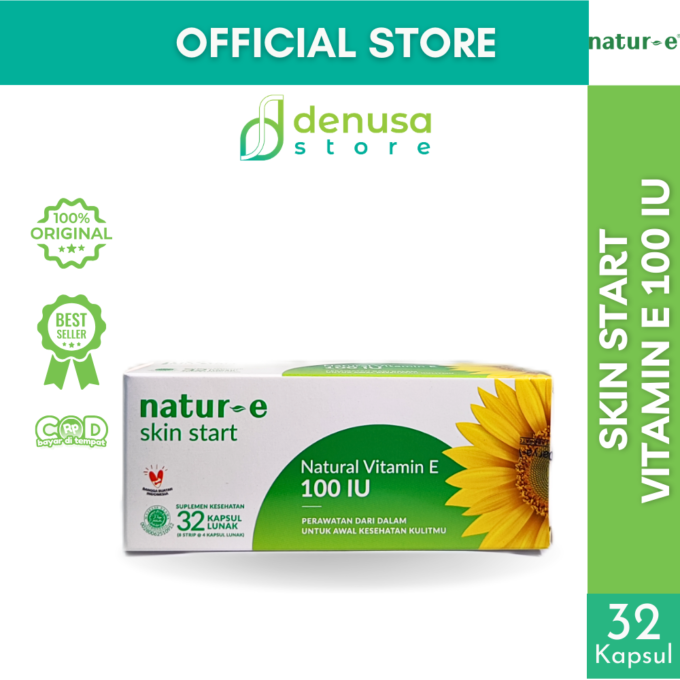 Natur-E Skin Start - Natural Vitamin E 100 IU - 1 Kotak - 32 Kapsul Lunak