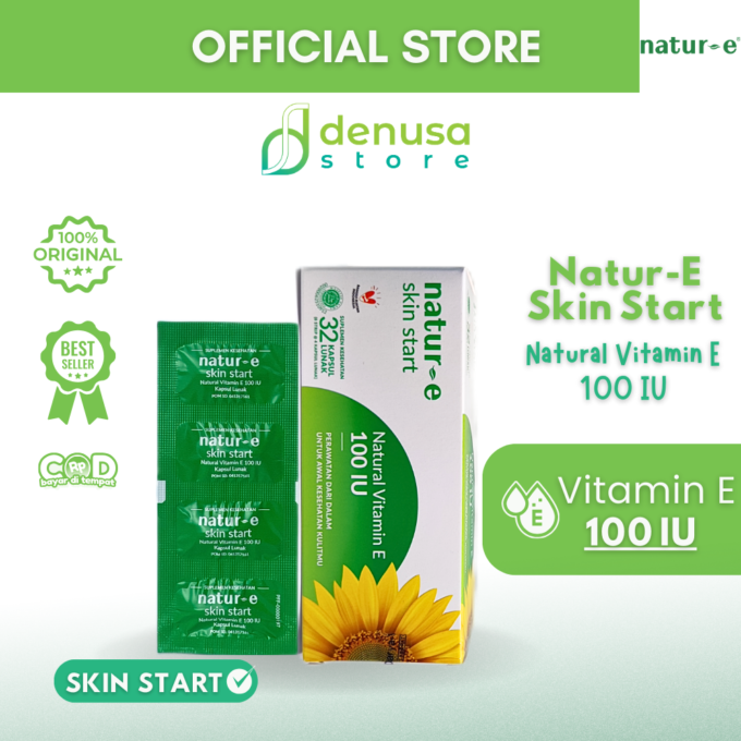 Natur-E Skin Start - Natural Vitamin E 100 IU - 1 Kotak - 32 Kapsul Lunak