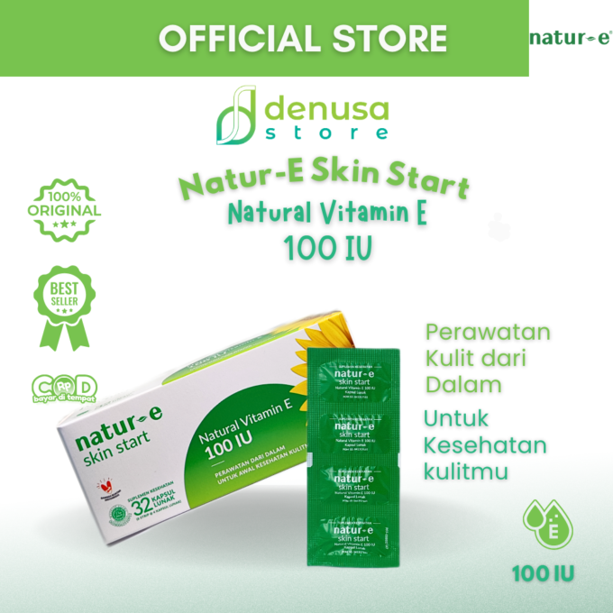 Natur-E Skin Start - Natural Vitamin E 100 IU - 1 Kotak - 32 Kapsul Lunak