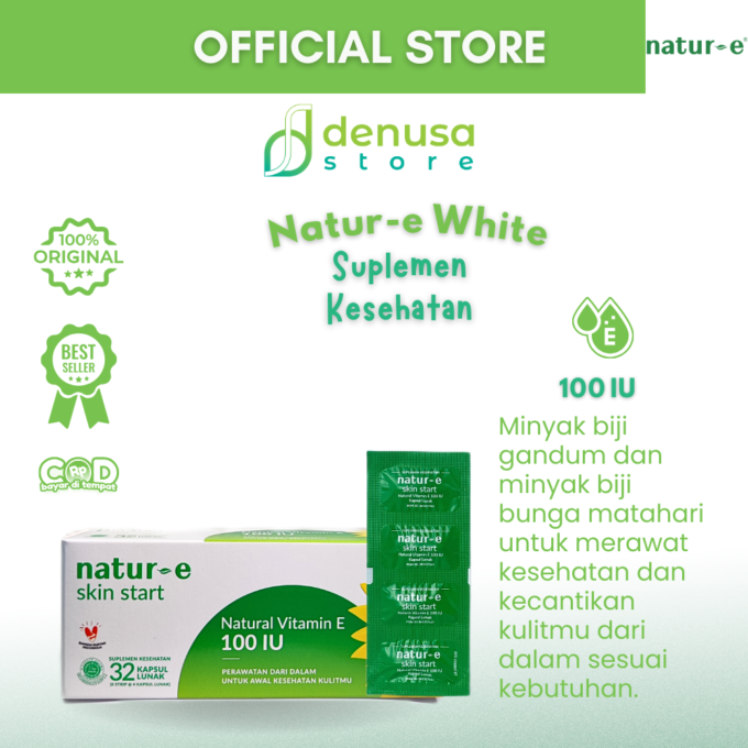 Natur-E Skin Start - Natural Vitamin E 100 IU - 1 Kotak - 32 Kapsul Lunak