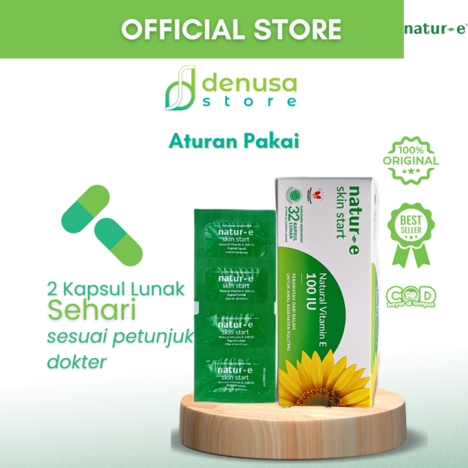 Natur-E Skin Start - Natural Vitamin E 100 IU - 1 Kotak - 32 Kapsul Lunak