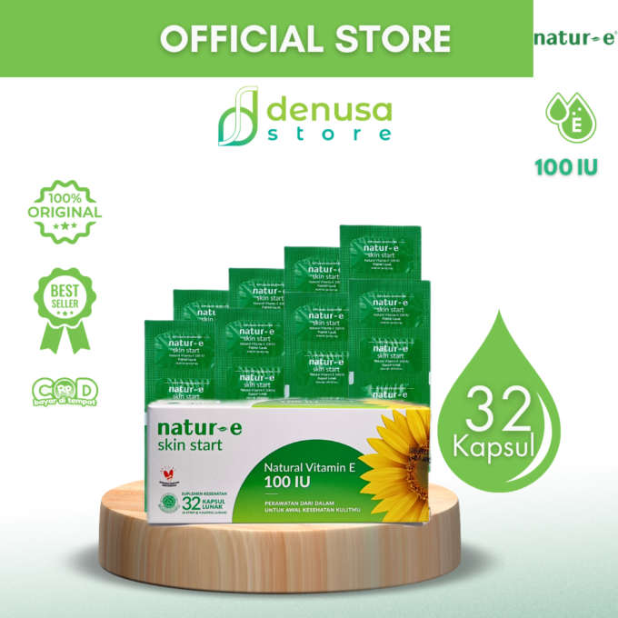 Natur-E Skin Start - Natural Vitamin E 100 IU - 1 Kotak - 32 Kapsul Lunak