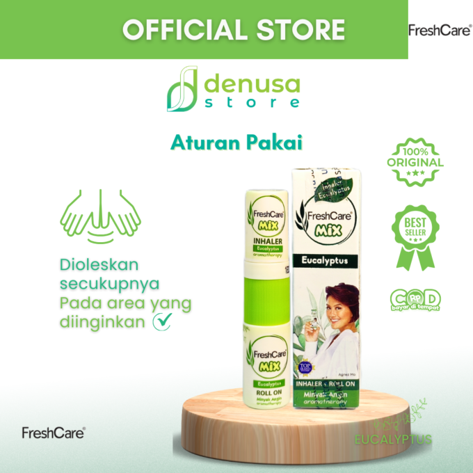 FreshCare Mix MInyak Angin Aromatherapy Eucalyptus Inhaler 0.8 ml + Roll On 5 ml