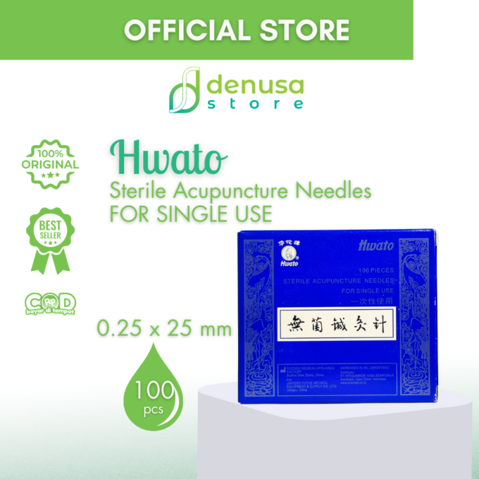 Hwato Sterile Acupuncture Needles 1 Cun 0,25 x 25mm Isi 100pcs | Jarum Akupuntur